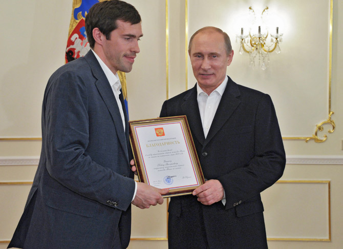 Дацюк и президент РФ В.В.Путин